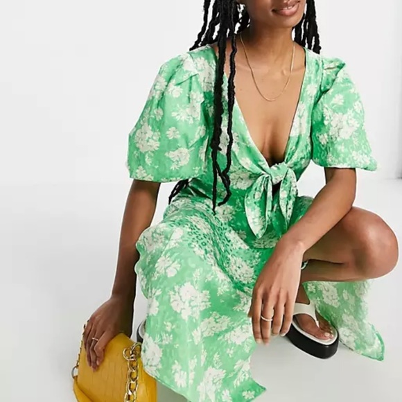River Island | Dresses | Asos River Island Green Floral Cottagecore Tie Front Midi Dress | Poshmark River Island | Dresses | Asos River Island Green Floral Cottagecore Tie Front Midi Dress | Poshmark